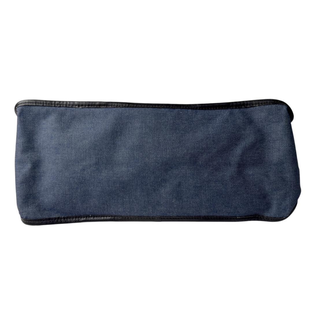 Fendi Zucca Denim Boston Bag Blue Brown — view 6
