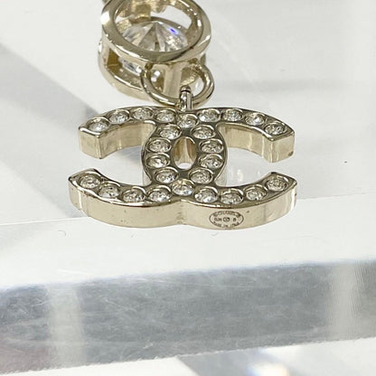 Chanel Earrings CC Logo Crystal Rhinestone Gold — view 5