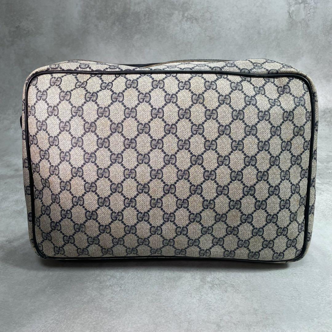 Gucci GG Sherry Line Shoulder Bag Navy Leather Logo — view 3
