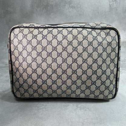 Gucci GG Sherry Line Shoulder Bag Navy Leather Logo — view 3