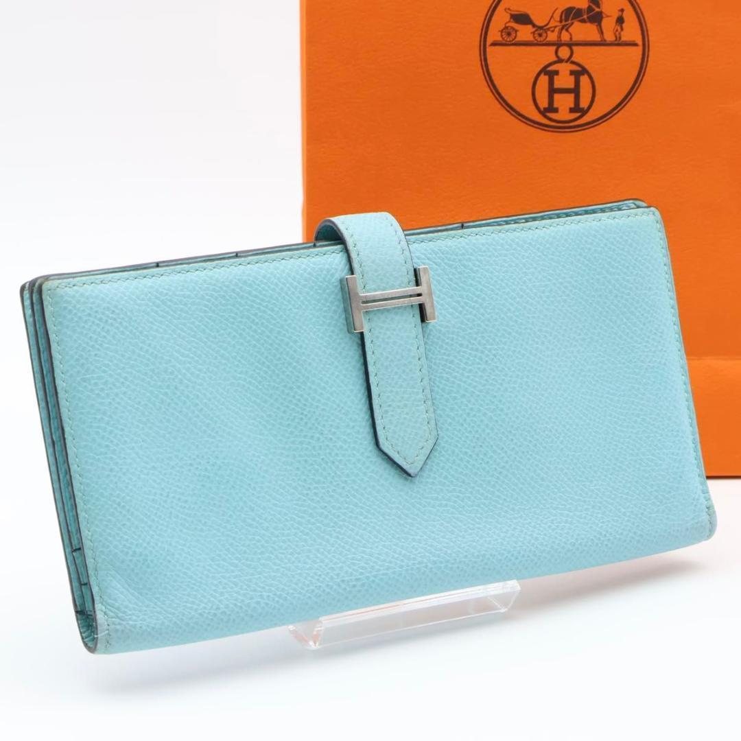 Hermes Bearn Souffle Wallet Veau Epsom Blue