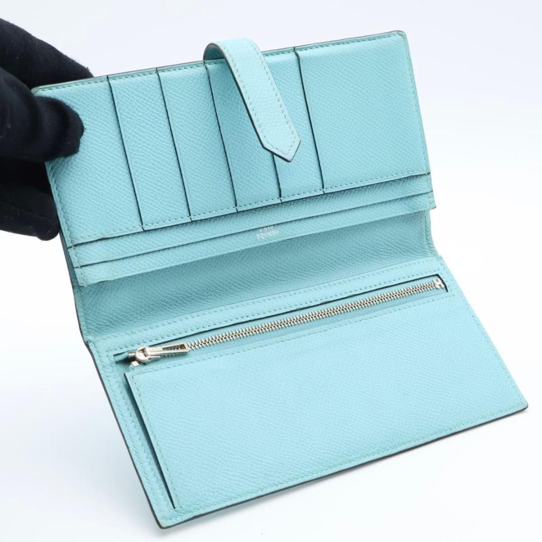 Hermes Bearn Souffle Wallet Veau Epsom Blue — view 3