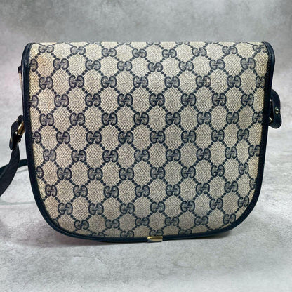 Gucci GG Sherry Line Shoulder Bag Navy Leather — view 3