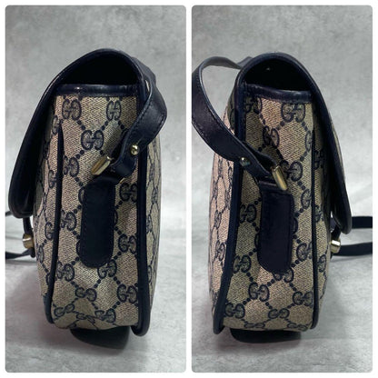 Gucci GG Sherry Line Shoulder Bag Navy Leather — view 7