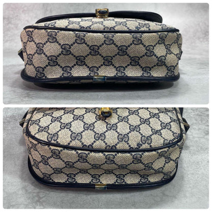 Gucci GG Sherry Line Shoulder Bag Navy Leather — view 8