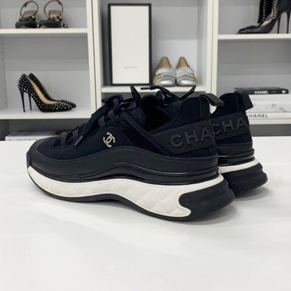 Chanel CC Logo Fabric Leather Suede Sneakers — view 5