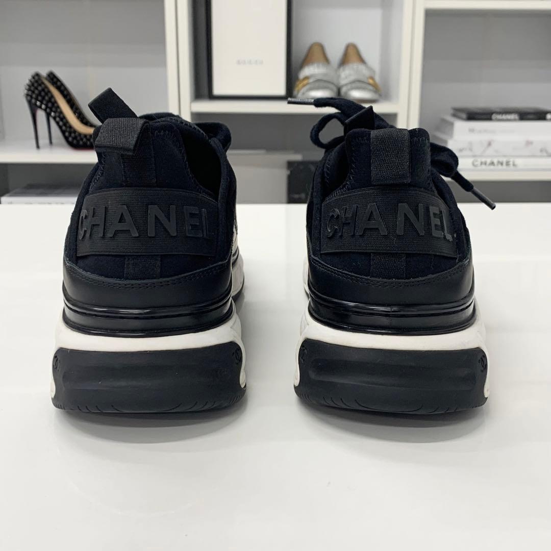 Chanel CC Logo Fabric Leather Suede Sneakers — view 6