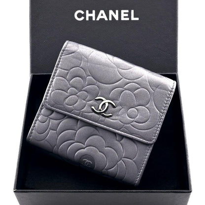 Chanel Wallet Camellia Wallets Gray