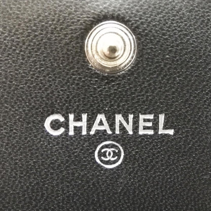 Chanel Lambskin Quilted Wallet Black Silver — view 5