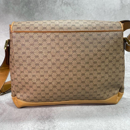 Gucci GG Shoulder Bag Brown Beige Logo Leather — view 3