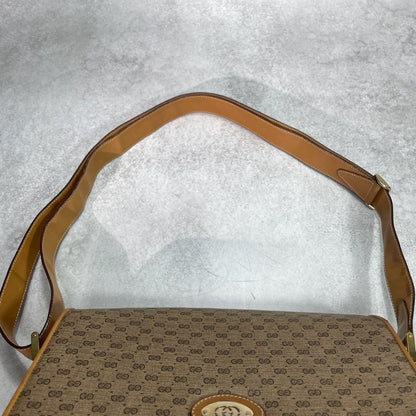Gucci GG Shoulder Bag Brown Beige Logo Leather — view 4