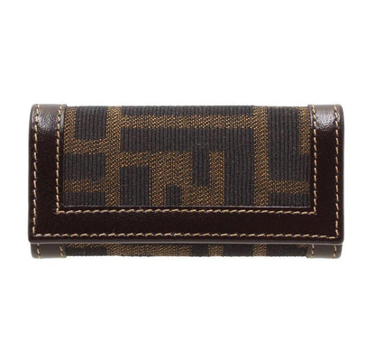 Unused Fendi Zucca Pattern 4-ring Key Case