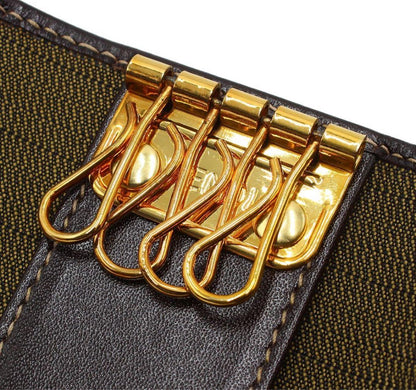 Unused Fendi Zucca Pattern 4-ring Key Case