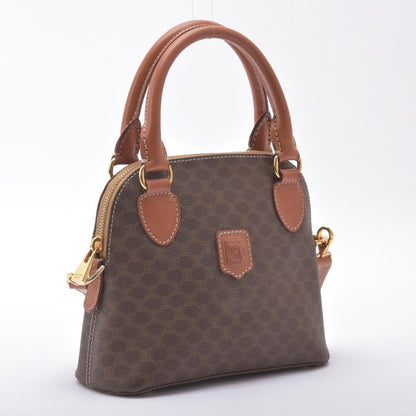 Celine Macadam Pattern 2-Way Handbag Leather Brown