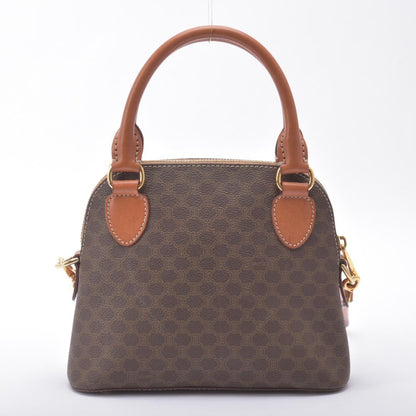Celine Macadam Pattern 2-Way Handbag Leather Brown