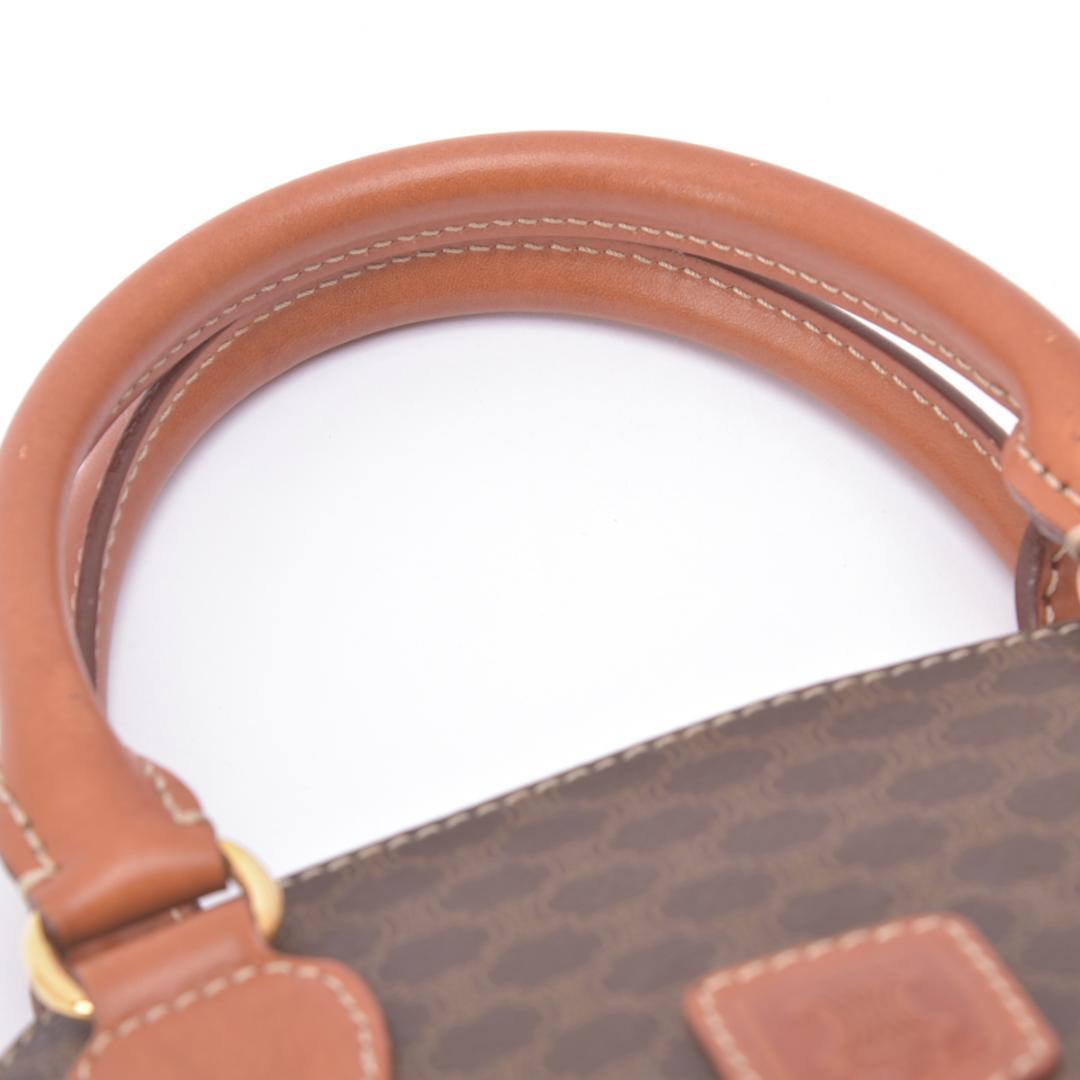 Celine Macadam Pattern 2-Way Handbag Leather Brown