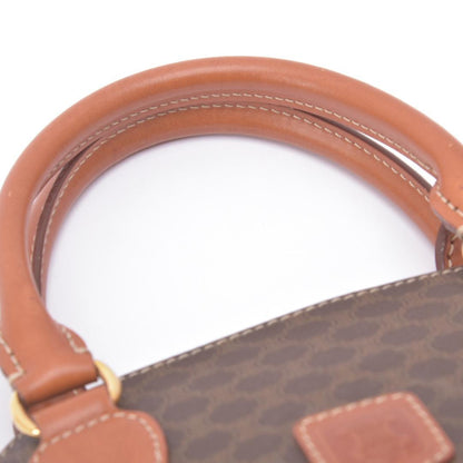 Celine Macadam Pattern 2-Way Handbag Leather Brown