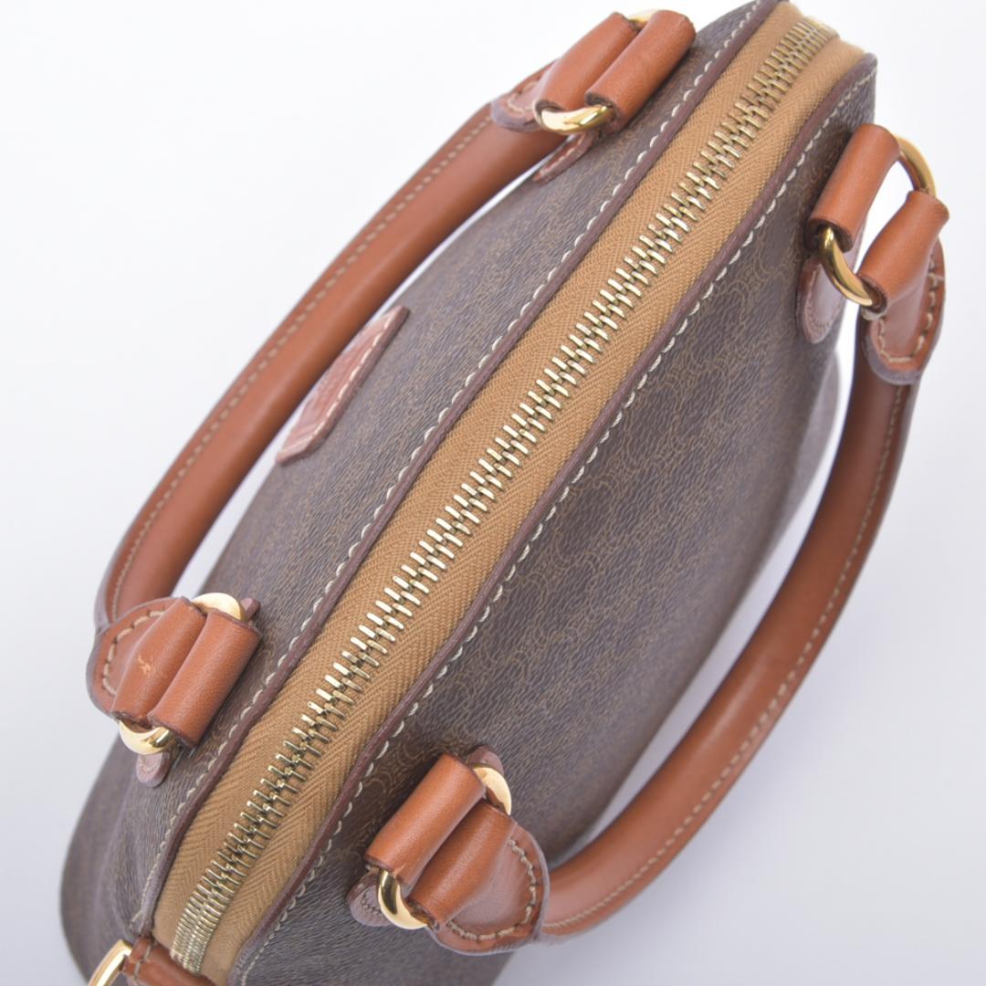 Celine Macadam Pattern 2-Way Handbag Leather Brown