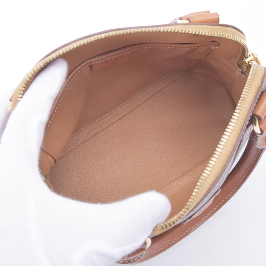 Celine Macadam Pattern 2-Way Handbag Leather Brown