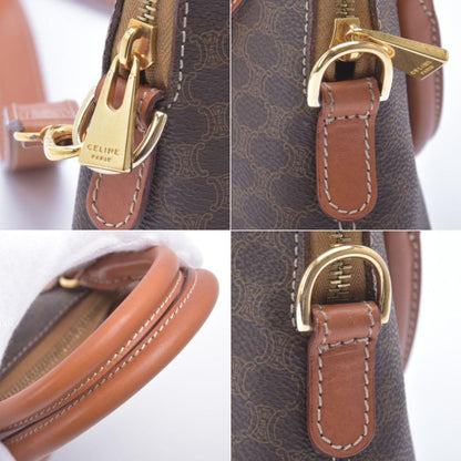 Celine Macadam Pattern 2-Way Handbag Leather Brown