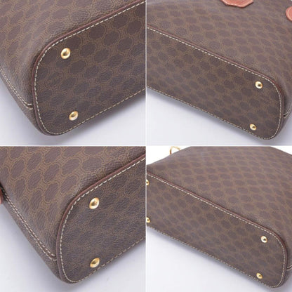 Celine Macadam Pattern 2-Way Handbag Leather Brown