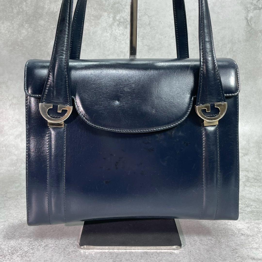 Gucci Handbag Navy Leather Gold — view 2