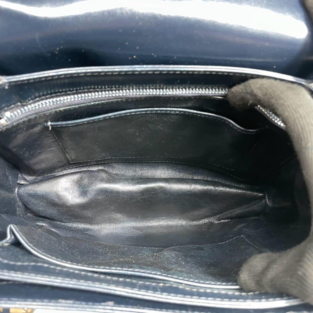 Gucci Handbag Navy Leather Gold — view 5