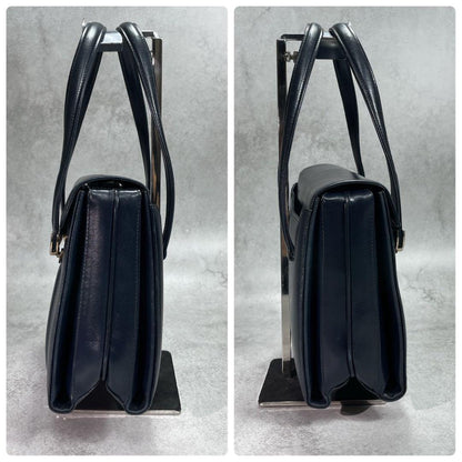 Gucci Handbag Navy Leather Gold — view 8