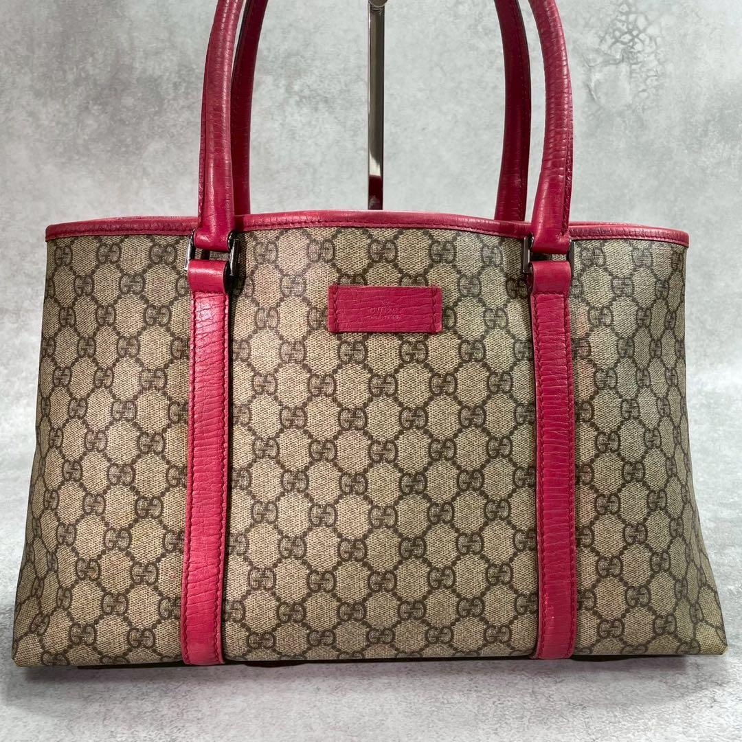 Gucci GG Tote Brown Pink Leather Logo — view 2
