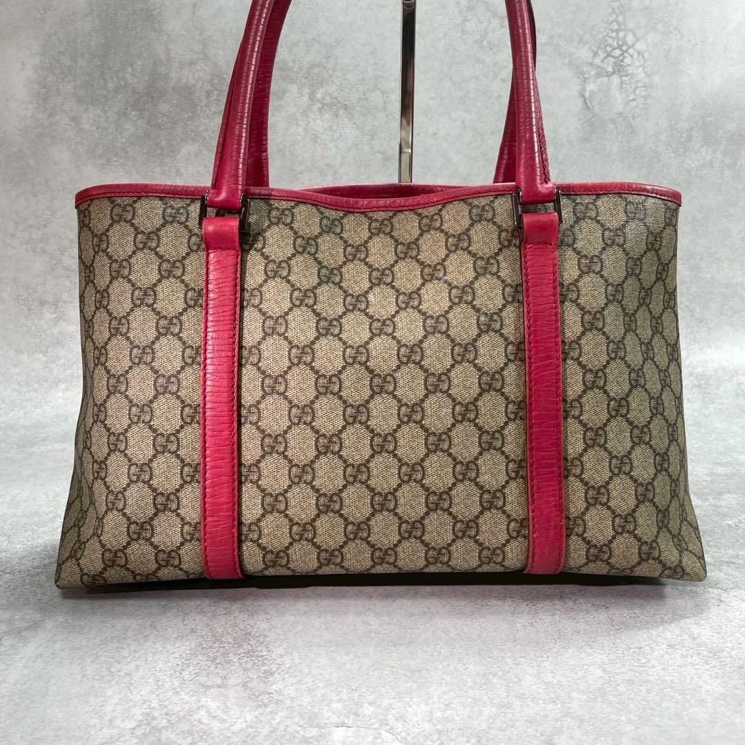 Gucci GG Tote Brown Pink Leather Logo — view 3