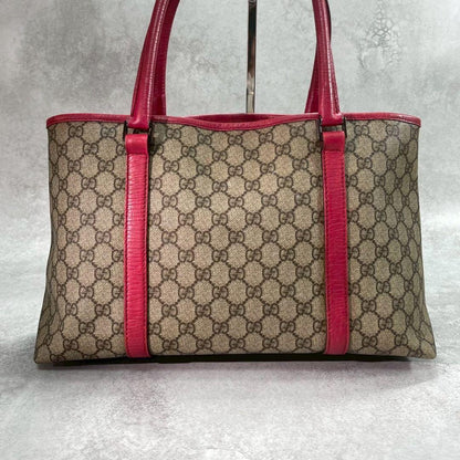 Gucci GG Tote Brown Pink Leather Logo — view 3