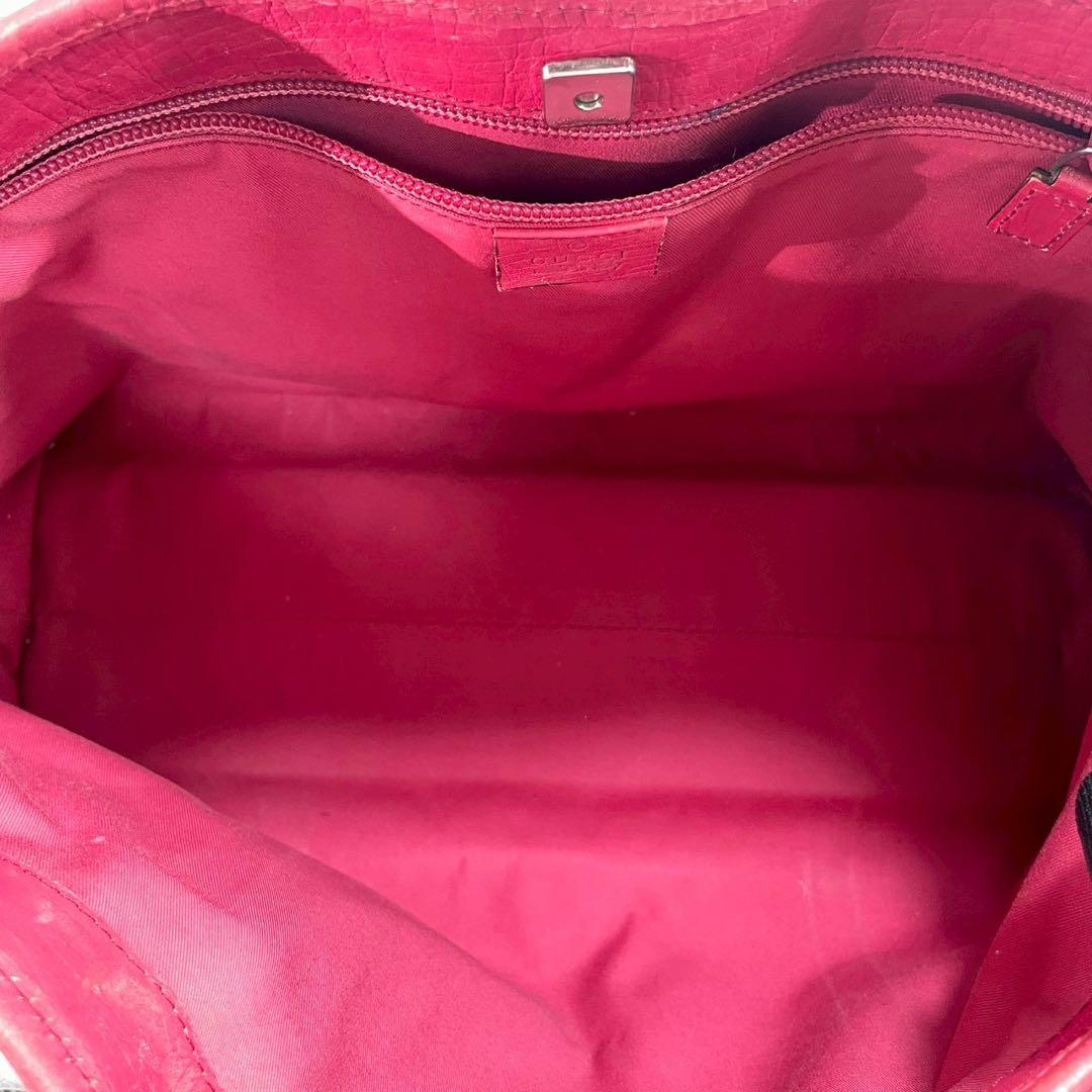 Gucci GG Tote Brown Pink Leather Logo — view 4