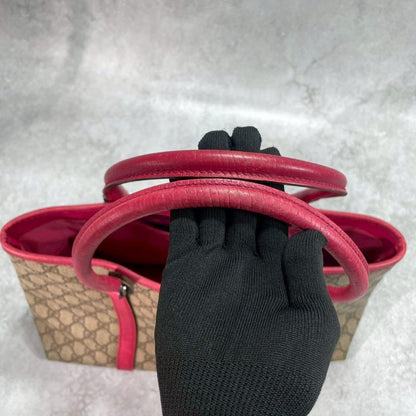 Gucci GG Tote Brown Pink Leather Logo — view 6