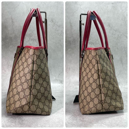 Gucci GG Tote Brown Pink Leather Logo — view 7