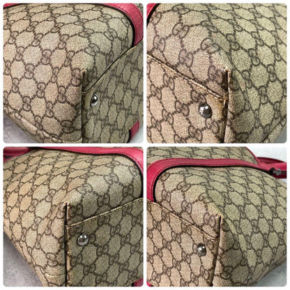 Gucci GG Tote Brown Pink Leather Logo — view 9
