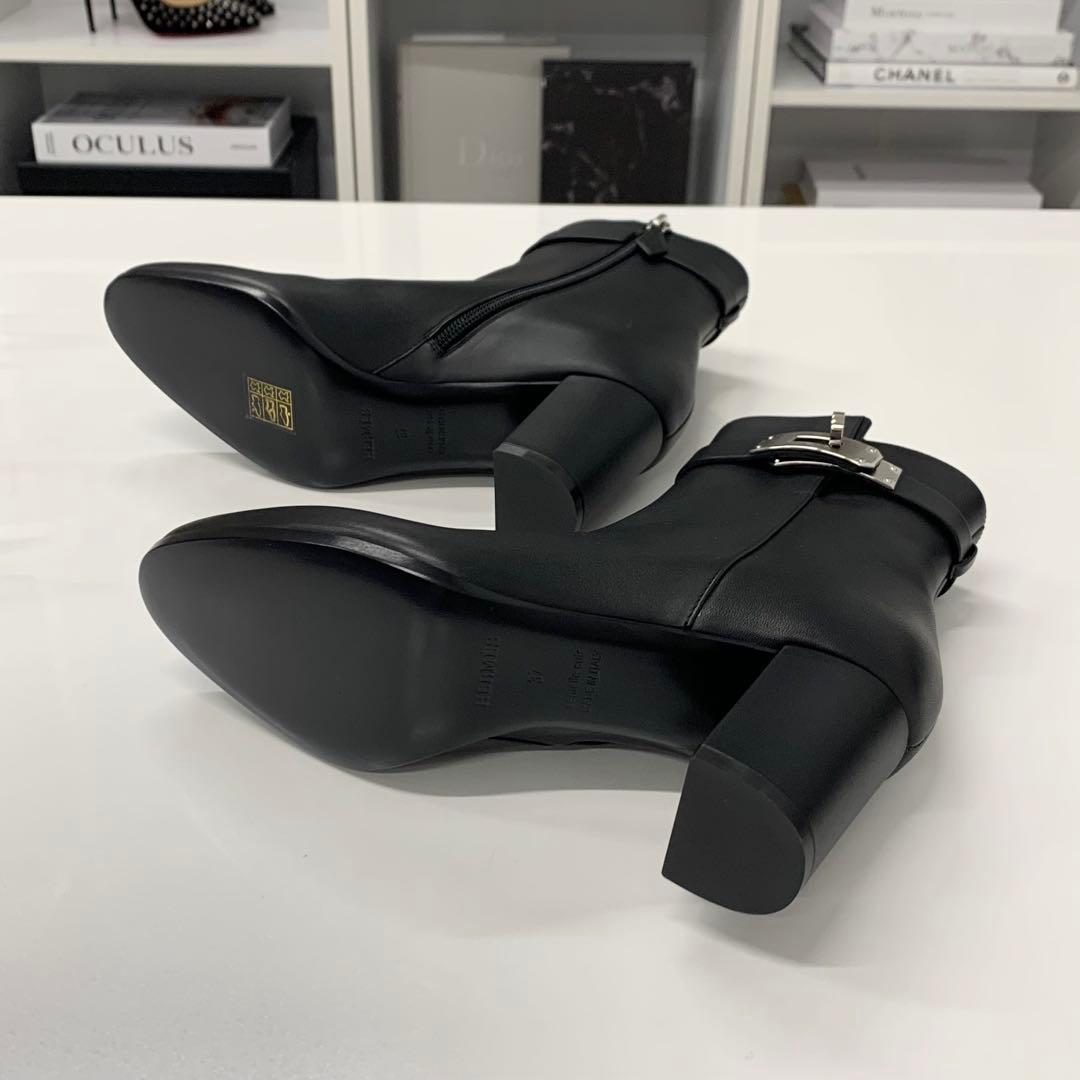 Hermes Saint Germain Kelly Leather Short Boots Black — view 7