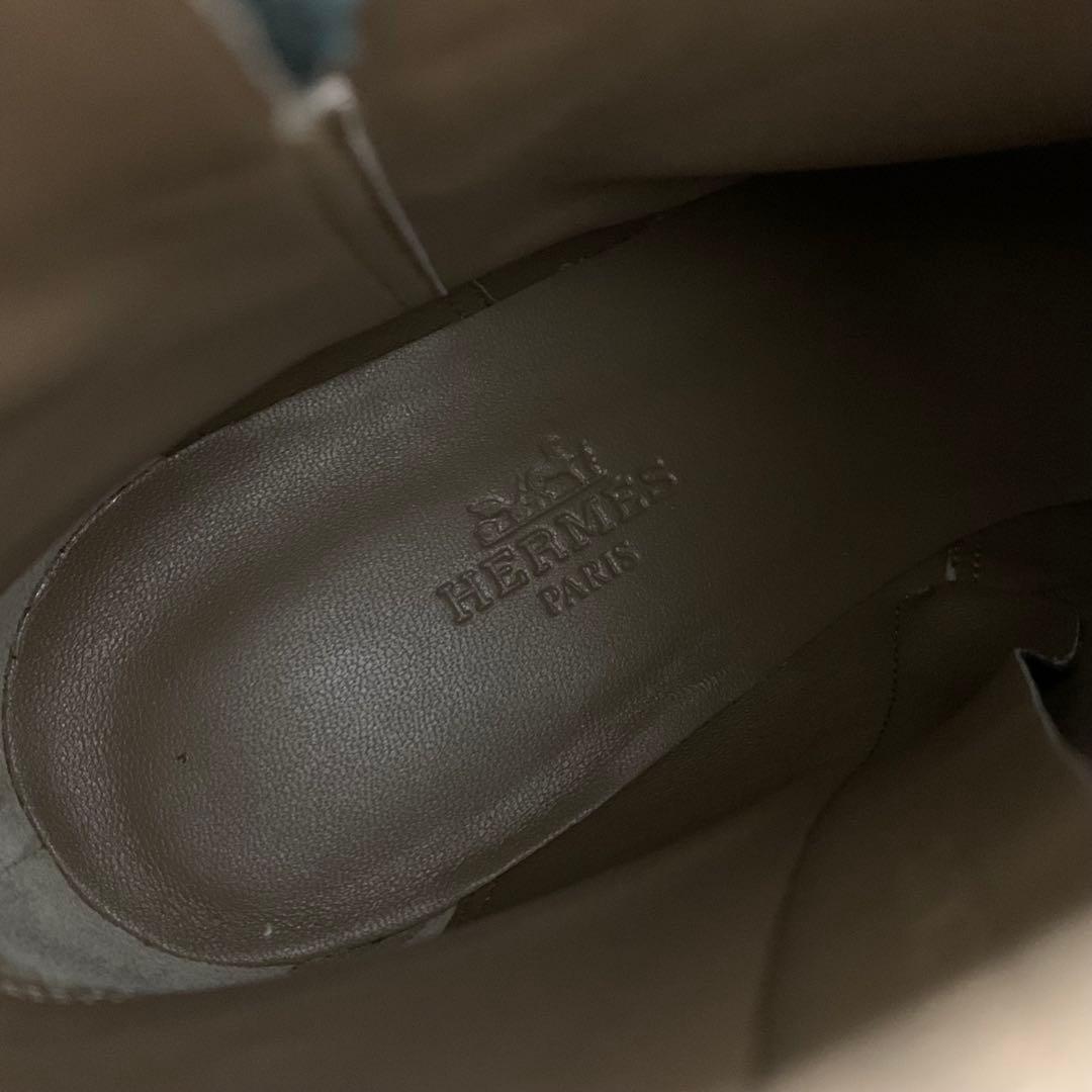 Hermes Saint Germain Kelly Leather Short Boots Black — view 8