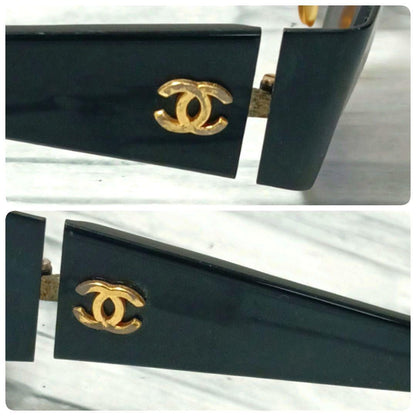Chanel Sunglasses CC Logo Black Gold Eyewear — view 3