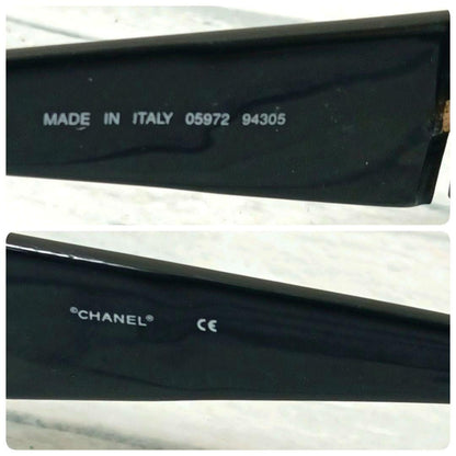 Chanel Sunglasses CC Logo Black Gold Eyewear — view 4