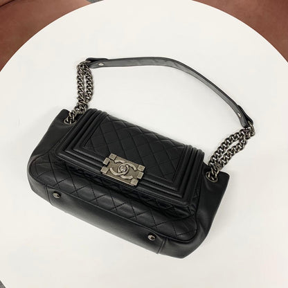 Chanel Quilted CC Logo Lambskin Shoulder Bag