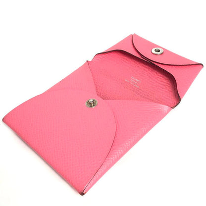 Hermes Bastia Coin Case Coin Purse Pink Epson