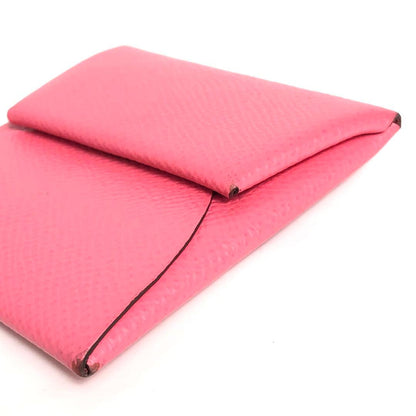Hermes Bastia Coin Case Coin Purse Pink Epson
