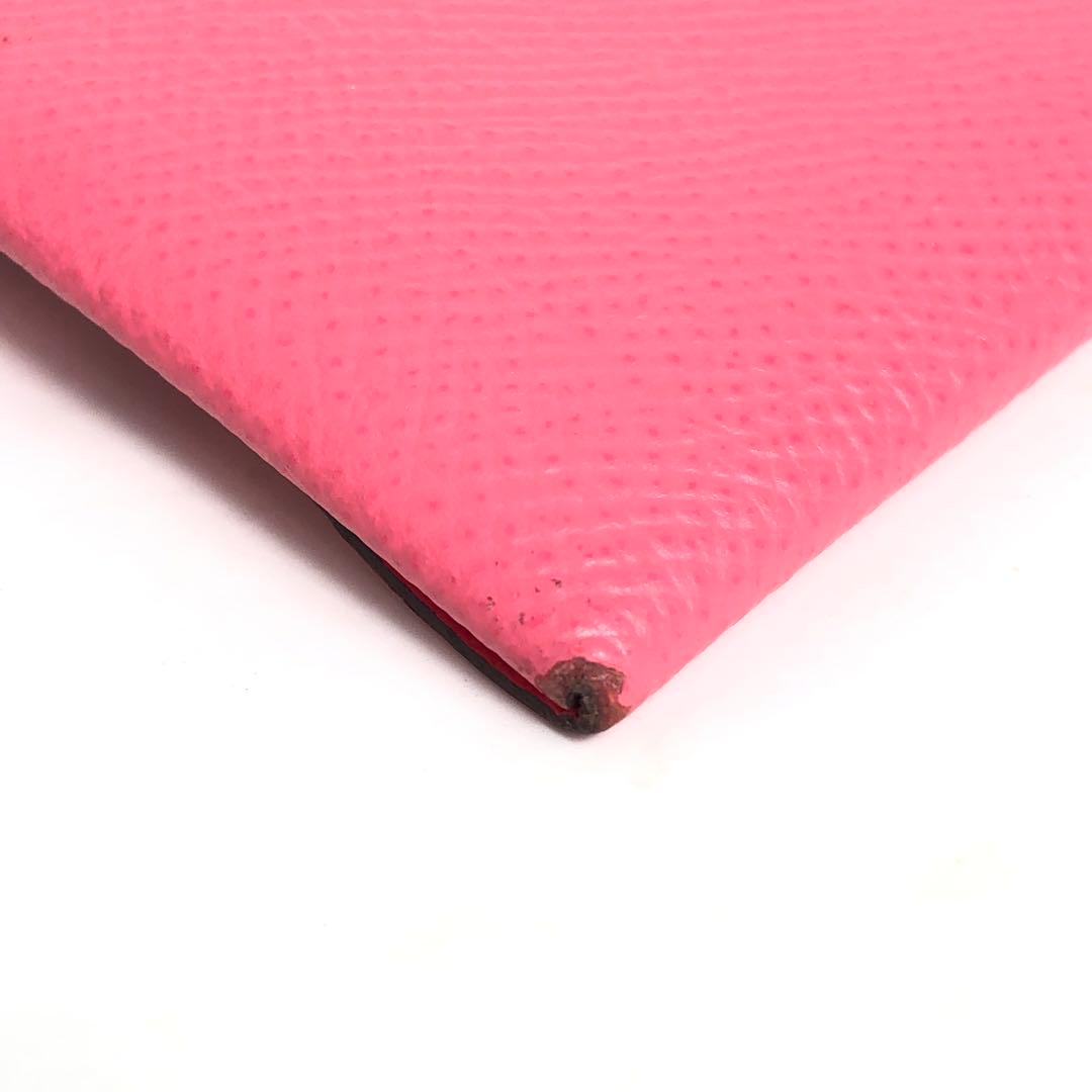 Hermes Bastia Coin Case Coin Purse Pink Epson