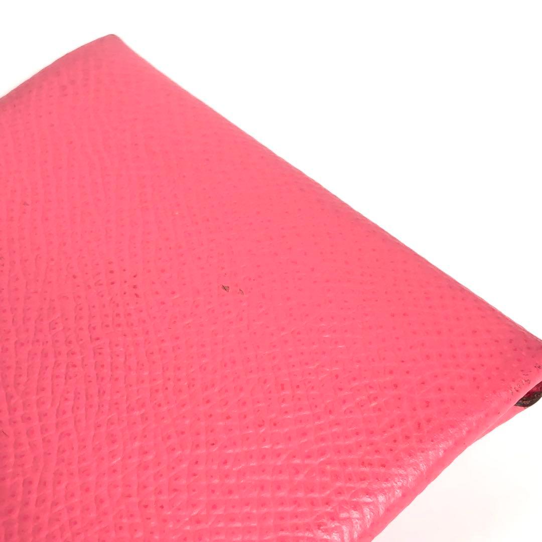 Hermes Bastia Coin Case Coin Purse Pink Epson
