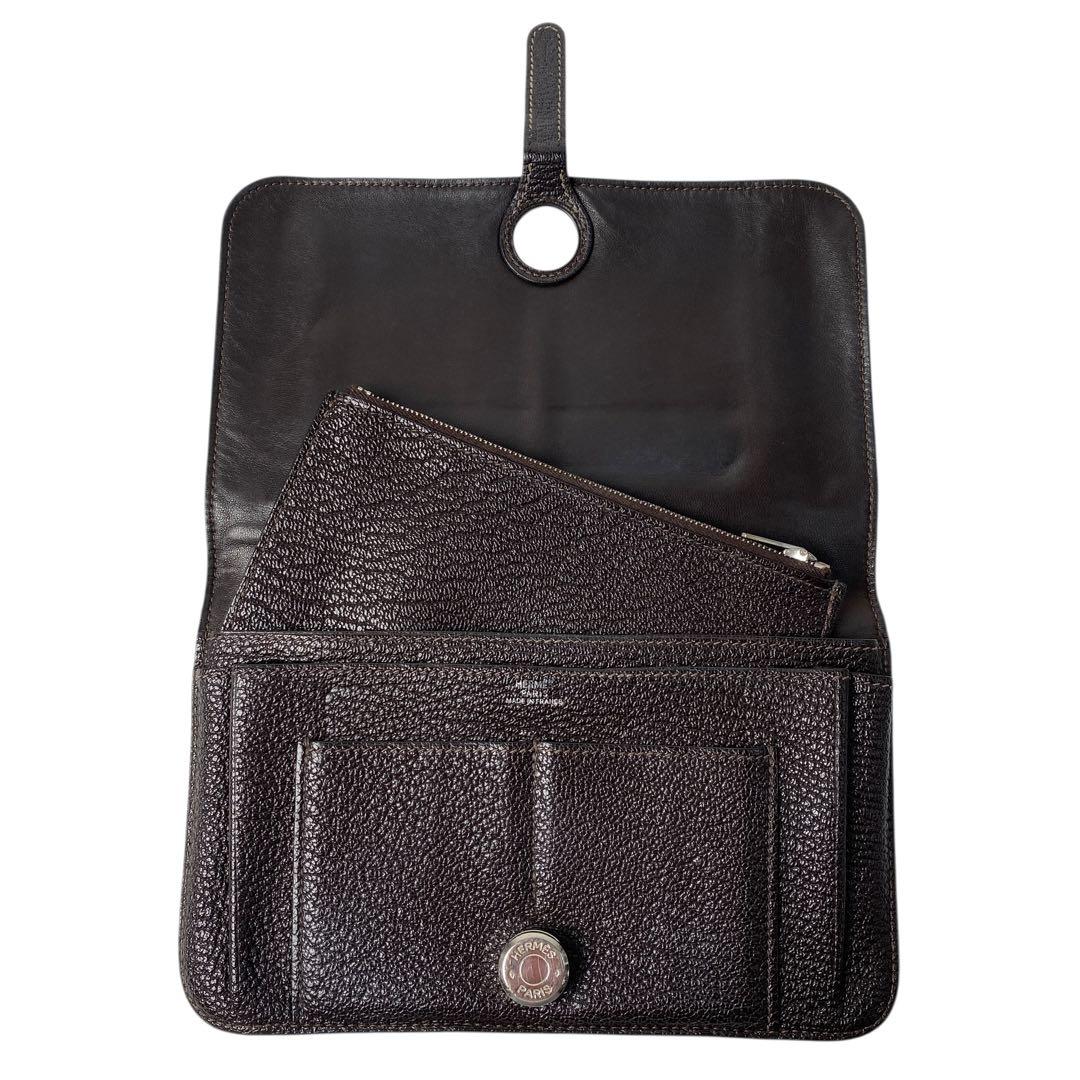 Hermes Dogon Duo GM Bifold Wallet with Coin Case Leather