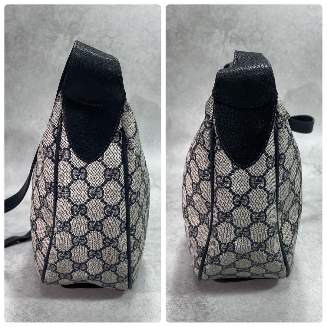 Gucci GG Sherry Line Shoulder Bag Navy Leather Logo — view 7