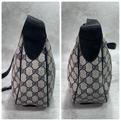 Gucci GG Sherry Line Shoulder Bag Navy Leather Logo — view 7