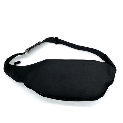Prada Body Bag Logo Shape Pressed Suede Black