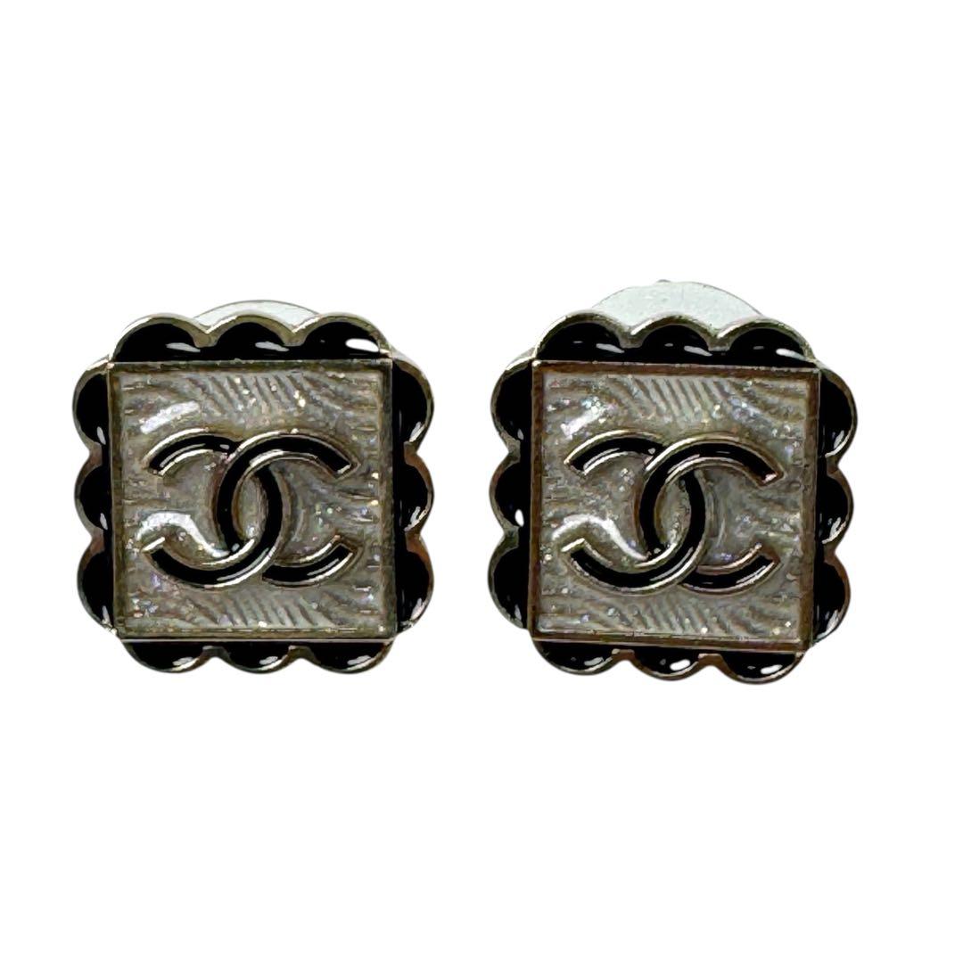 Chanel Square CC Logo Earrings — view 2