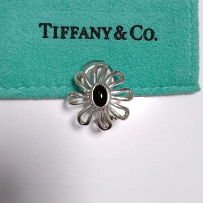 Tiffany Daisy Onyx Earrings In Silver One Ear Only